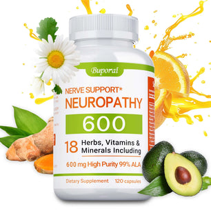 Neuropathy Support Supplement 600mg - Antioxidant, Reduces Stress, Promotes Nerve Health, Cellular Energy, Metabolism,Non-GMO