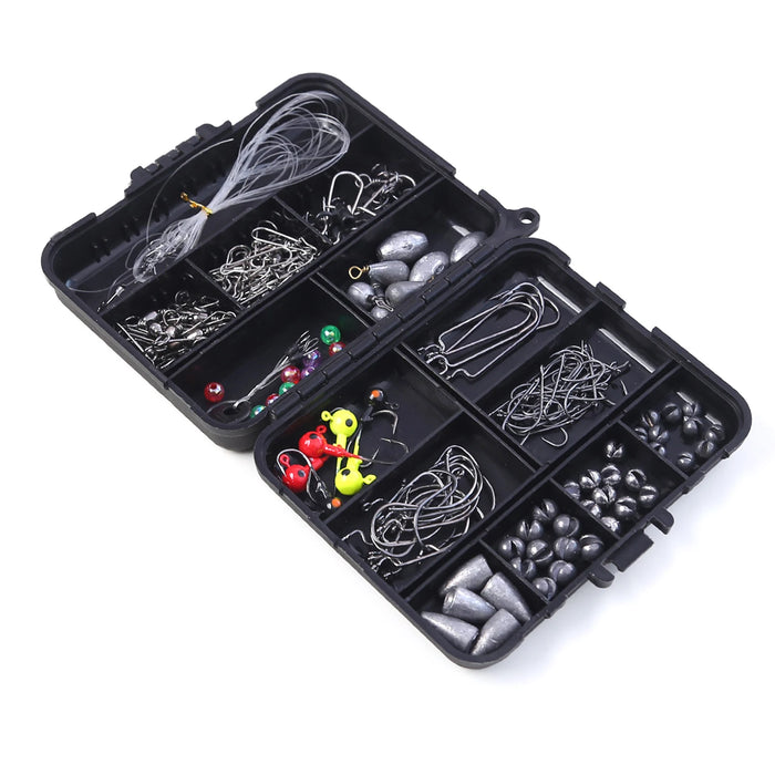 Fishing Accessories Kits Bass Trout Fishing Tackle Kit Jig Heads Hooks Fishing Swivels Fishing Weights Fishing Tackle Kit