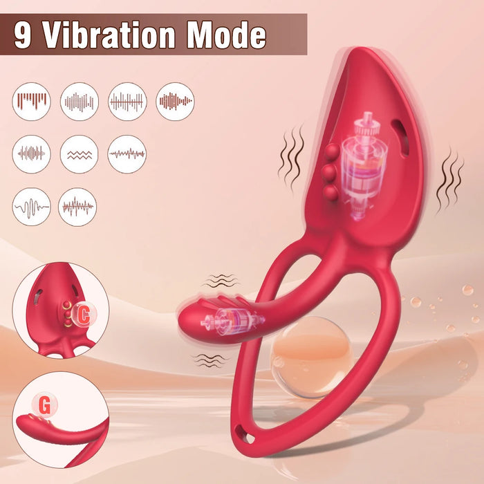 Wearable Panty Vibrator Adult Sex Toy Wireless Control Vibrating Penis Ring with Lace Strap Clitoral Stimulator for Women Couple