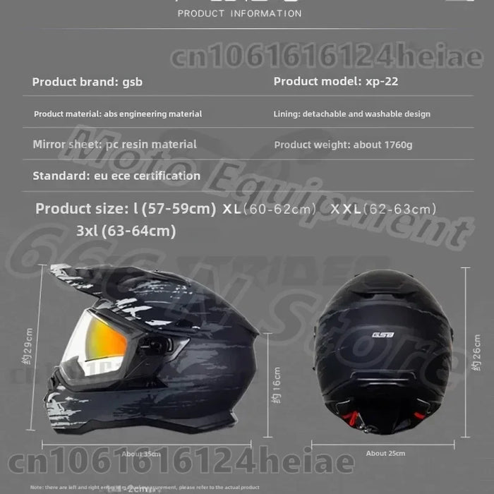 Original GSB XP-22 Professional motocross Racing Helmets Motorcycle Full Face Modular Helmets ECE Approved casco moto