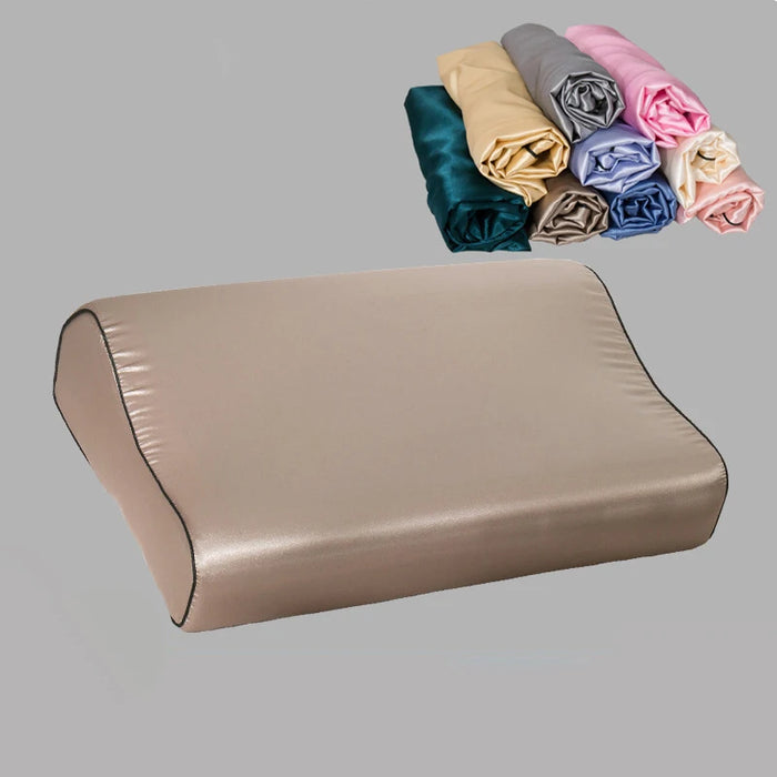 1 Pcs Luxury Satin Pillowcase 30cmx50cm/40cmx60cm Pure Color Luxury Comfortable Imtation Satin Memory Foam Pillow Cover