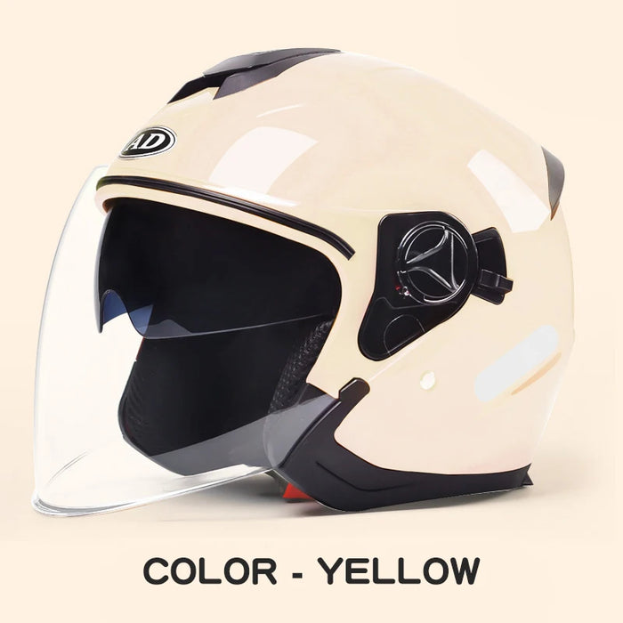 AD Motorcycles Half Helmets Summer Moto Motocross Men and Women Double Lens Electric Vehicles free size Helmets