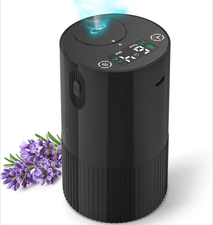 Aromatherapy Diffuser for Home with Battery Indicator, Portable Scent Air Machine 1/2/3&Continuous Mist Timer Function-White