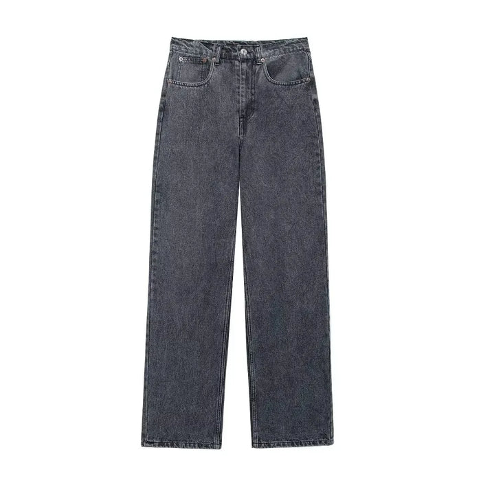 Women 2025 Autumn New Fashion Ripped Loose Jeans Vintage Pocket Casual Chic Female Denim Pants