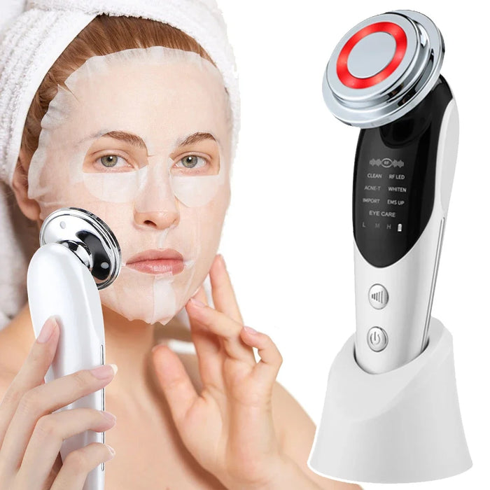 7-in-1 EMS Facial Massager Face Lifting Skin Whitening Deep Cleaning Essence Infusion Beauty Machine Skin Care Beauty Device