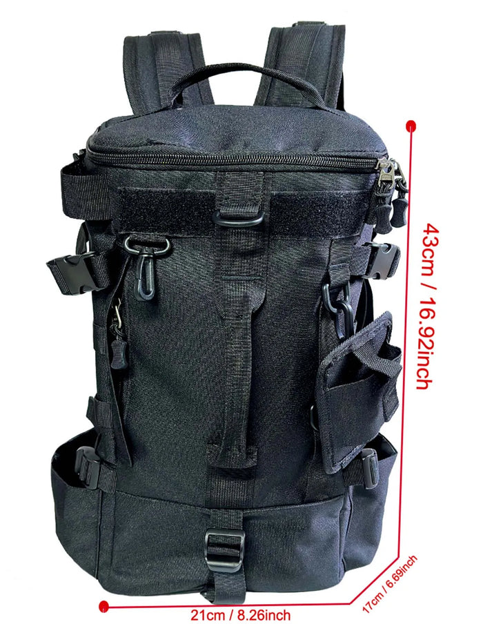 Fishing Backpack, Portable Large Capacity Fishing Gear Bag with Rod Holder, Outdoor Sports Backpack for Fishing Hiking Camping
