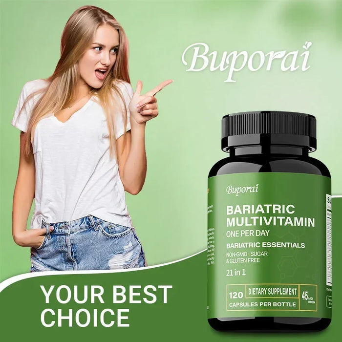 Bariatric Multivitamin Supplement - Maintaining Energy Levels, Promote Bone and Overall Health - Contains 21 Vitamins & Minerals