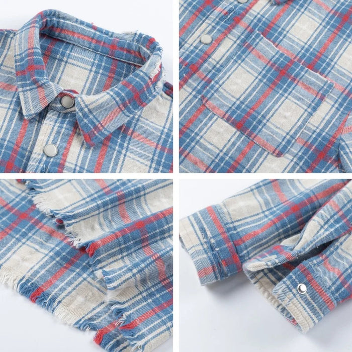 Fashion Women's Blouses Trend 2025 Stylish Women's Plaid Shirts Women's Luxury Tops Mark Cotton Long Sleeve Blouses for Women
