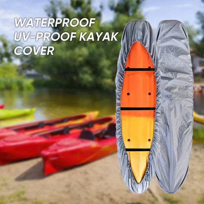 Waterproof UV-Proof Kayak Cover Heavy Duty Dustproof Canoe Cover for Outdoor Storage