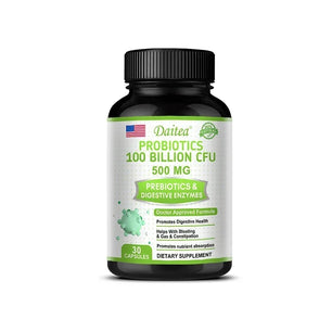 Organic Probiotics Capsules Supplement 100 Billion CFU 500mg Probiotics Helps Gut Health, Balanced Gut Probiotics