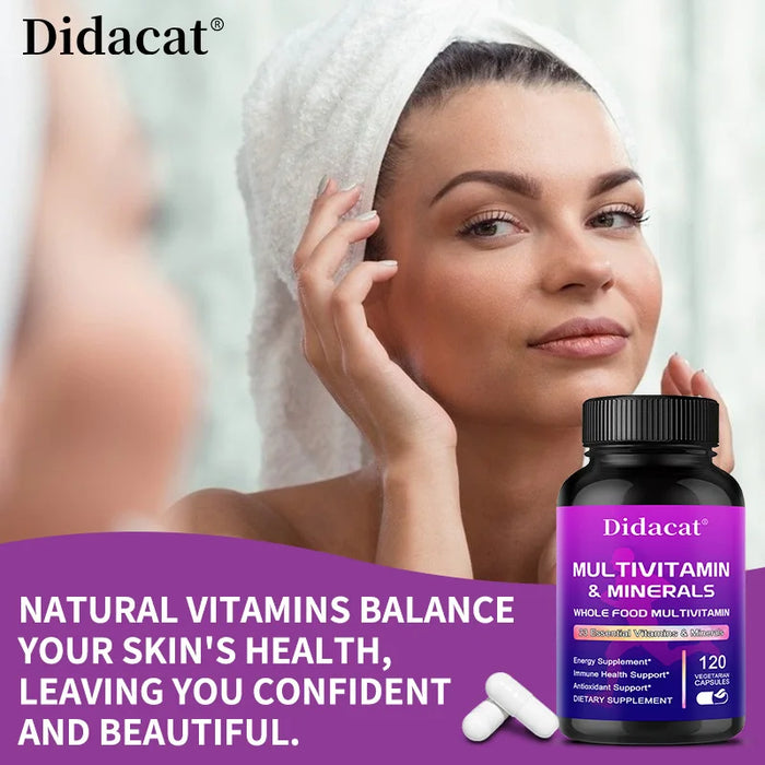 Whole Food MultiVitamin and Minerals - 120 Multivitamins for Women and Men, Powerful Antioxidants for Digestive Support