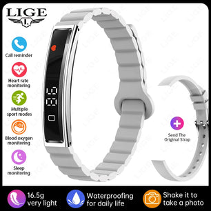 LIGE Smart Bracelet Sport Fitness Tracker Heart Rate Blood Oxygen Sleep Stress HRV Monitor Watches Step Counting Smartwatch Band