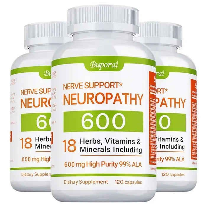 Neuropathy Support Supplement 600mg - Reduces Stress, Promotes Nerve Health and Brain Function, Cellular Energy, Non-GMO