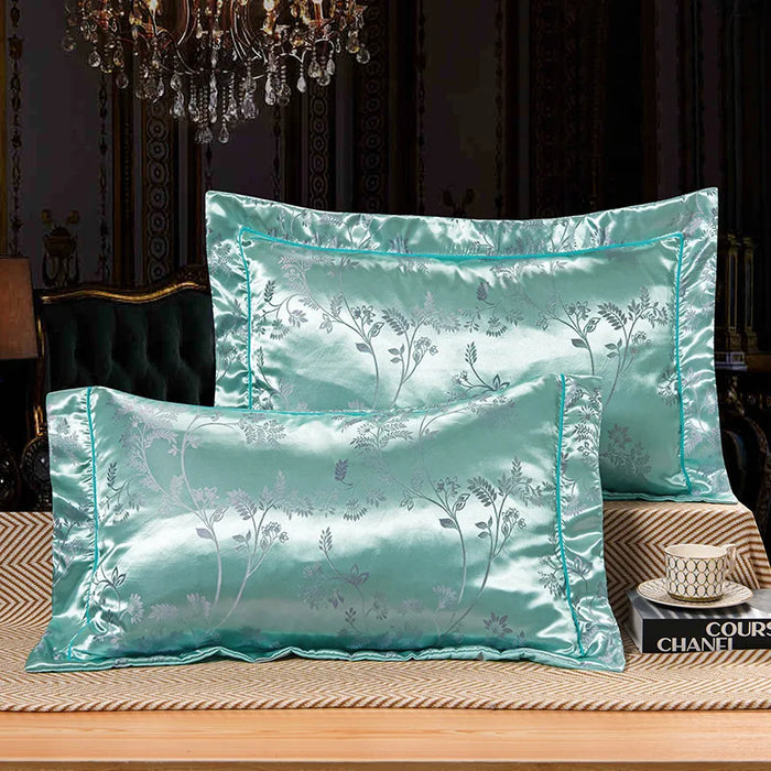 1 Pair Satin Jacquard Pillowcase Soft Smooth Bedding Cushion Cover 48*74cm Mulberry Satin Pillow Cover