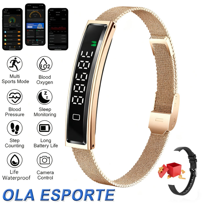 Smart Bracelet Fitness Tracker 24H Sleep Tracker All-Day Continuous Heart Rate Stress HRV Monitor Step Counting Sport Smart Band