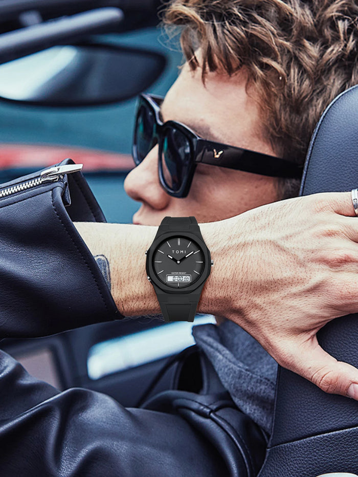 TOMI Men's Electronic Watch; Trendy Simple Wrist Watch; Waterproof Sports Outdoor Electronic Watch