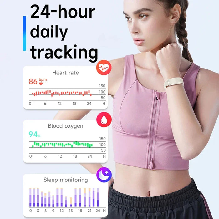 New No Screen Smart Watch HRV Sleep Monitor Pedometer Call Reminder Message Notification Smart Bracelet 100+ Sports Fitness Band