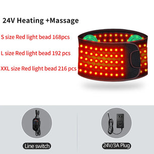 Red Light Therapy Belt -3-Gear Heat & Vibration，Relieves Lower Back Pain， For Sports Recovery & Elderly Lower Back Care