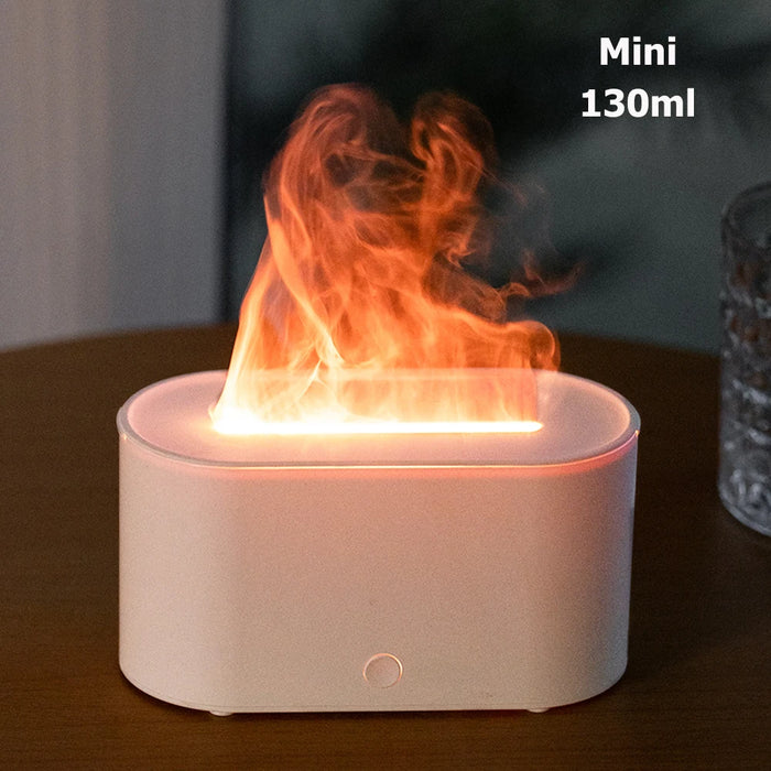 130ml Colorful Flame Air Aroma Diffuser Humidifier USB Desktop Essential Oil Diffuser Ultrasonic Aromatherapy Diffusers
