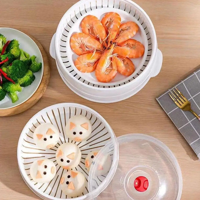 Vegetable Steamer Food Grade Microwave Oven Steamer Microwave Dish Reinforced Multifunctional Steamer For Kitchen Home