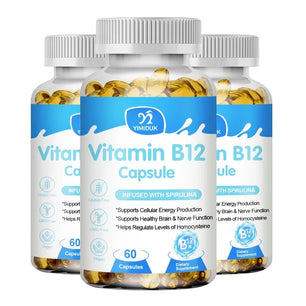 Vitamin B12 Capsules Supports Healthy Mood, Energy, Heart & Eye Health - 3 BioActive B12 Forms 1000 mcg