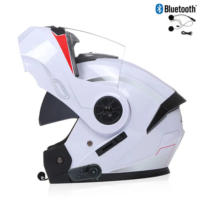 Bluetooth Men's Motorcycle Helmets Full Face Casco for Motorcycles Man Motocross Kask Flip up Casque De Moto  DOT Certified BLD