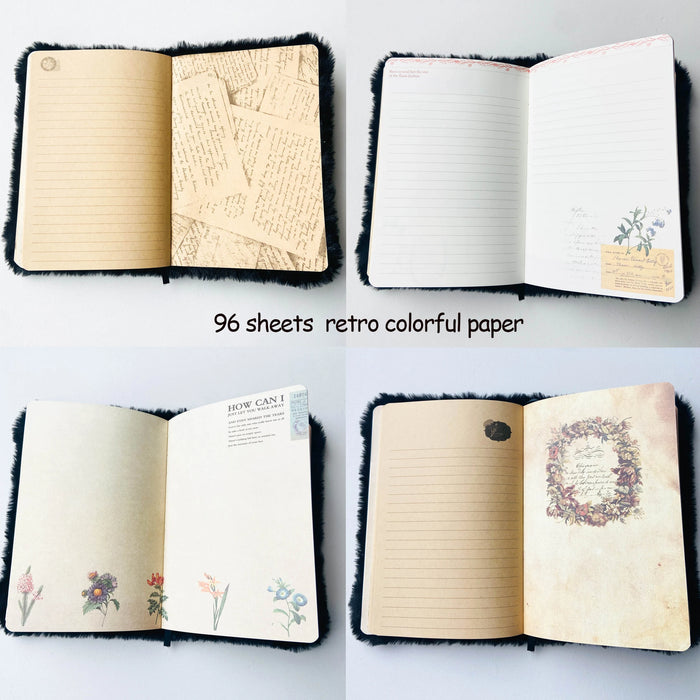 Black  Journal A5 Notebook Handmade Black Lace Diarys Journal Girl Gift Unique Cool Notebook 96 Sheets School Stationery