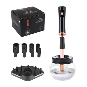 Makeup brush cleaning and drying machine, electric cosmetic automatic brush rotator, with 8 sizes of rubber collar, can be clean