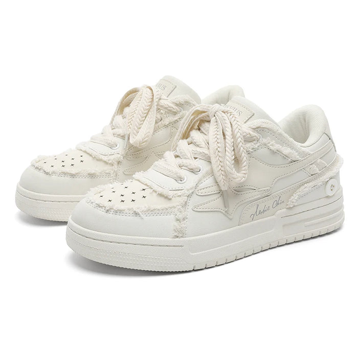 Women Shoes for Men Tennis Retro Punk Canvas Leather Skateboard Shoes Fashion Male Sneakers Couple Outdoor Sport Casual Shoe
