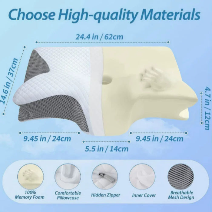 Deep Sleep Neck Pillow Butterfly Slow Rebound Memory Cotton Cervical Spine Pillow Soft Yet Firm Support Shoulder Relaxation