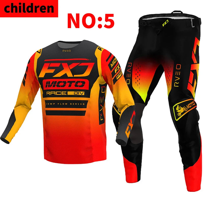SIZE 20 22 24 26 28 motocross jersey and pants kids FXJ enduro gear set MX Gear Set children Youth MTB DH UTV Racing Sui