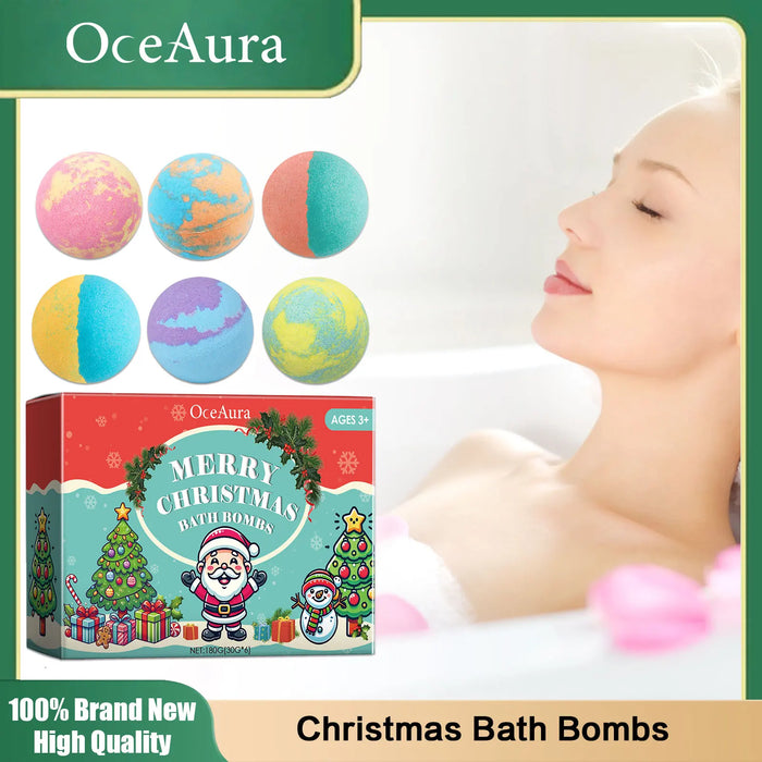Bath Bombs Aromatherapy Body Relaxation Stress Relief Gentle Exfoliating Moisturize Tender Skin Bubble Bath Balls Christmas Gift