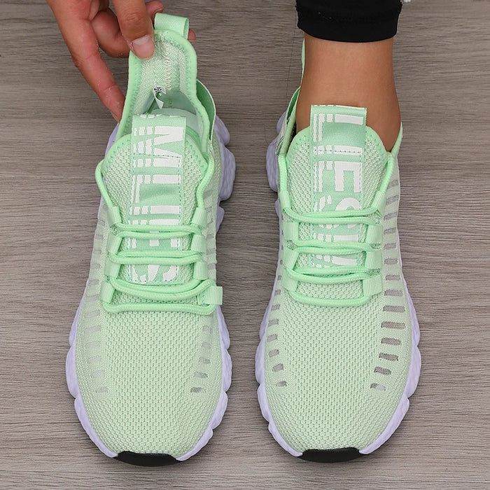 Women's Sports Shoes Mesh Lightweight Soft Sole Jogging Strap Breathable Fashion Sports Walking Casual Tennis Flat Shoes for Men