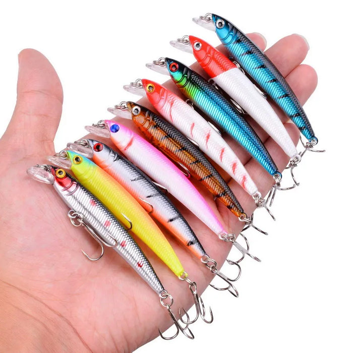 43pcs Mixed Fishing Lures Kit Minnow Hard Baits Crankbait Swimbait Fishing Lure Set Gear For Bass Pike Saltwater Freshwater