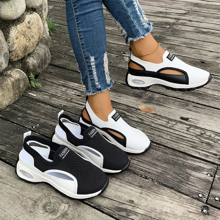 Women's Sport Shoes New Outdoor Wear Soft Bottom Anti-Slip Breathable Hollow out Slip-On Sneakers