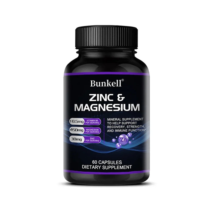 Zinc + Magnesium Supplement, Strong Bones, Teeth, Heart, Nerves, Enhance Immunity, Support Bone Density and Muscle Health