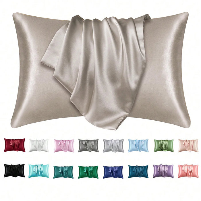 2 pcs Pillowcase for Hair and Skin, Silk Satin Pillowcase  Pillow Cases Set of 2， Silky Pillow Cover with Envelope Closure