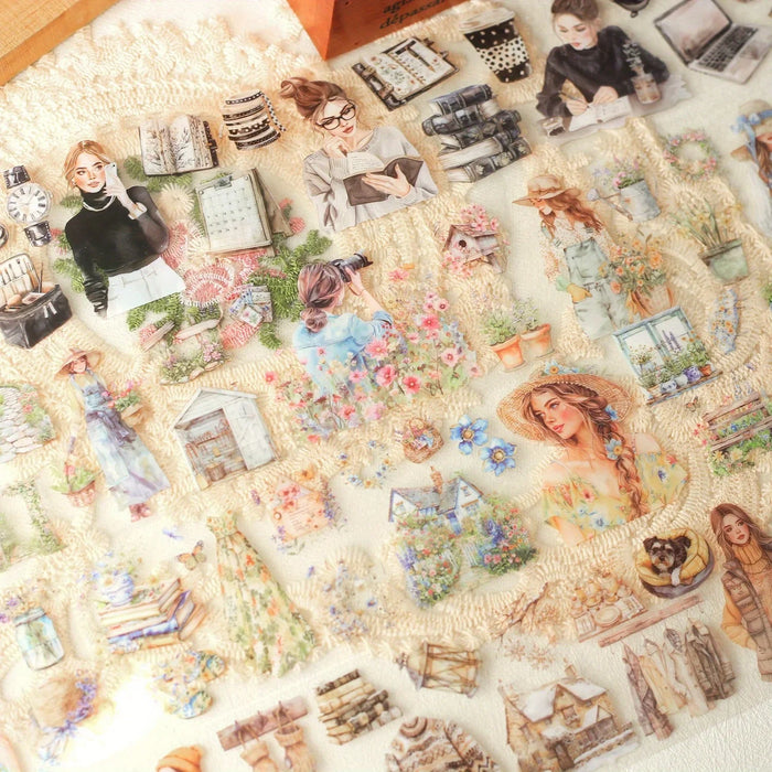 12 Rolls/box Journaling Supplies Planner Stickers Adhesive Tapes Stickers PET Tape Planner DIY Scrapbook Handbook Diary Stickers
