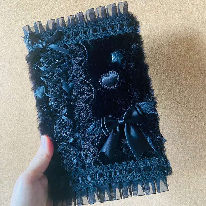 Black  Journal A5 Notebook Handmade Black Lace Diarys Journal Girl Gift Unique Cool Notebook 96 Sheets School Stationery