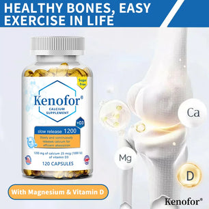 Calcium Magnesium Vitamin D3 Supplement - Supports Bones, Teeth, Muscles, Nerves, Protein Synthesis, 120 Capsules