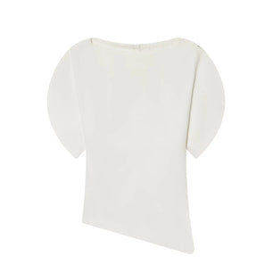Women's 2026 New Blouses Tops Fashion Bubble Sleeves Asymmetric Women's Tops T-shirts Chic Joker Youth Travel Holiday Tops
