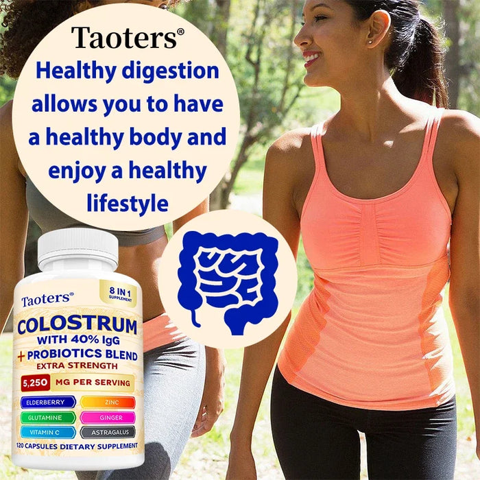 Colostrum Supplement, Contains 40% IgG + Probiotic Mixture, Support Gut, Muscle & Immune Health, Boost Immunity, for Men & Women