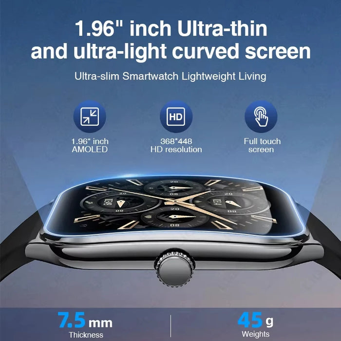 New Ultra-Thin Smartwatch for Men Women -  Bluetooth Call  with IP67 ， GPS Tracking, All-Day Health Monitor ， Fitness Watch