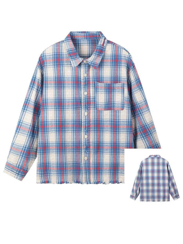 Fashion Women's Blouses Trend 2025 Stylish Women's Plaid Shirts Women's Luxury Tops Mark Cotton Long Sleeve Blouses for Women