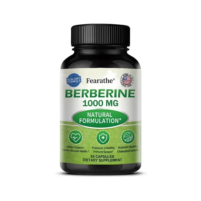 Berberine 1000 Mg Supplement, Highly Absorbed, Supports Cardiovascular Health, Regulates Gut Flora Balance, Improves Digestion