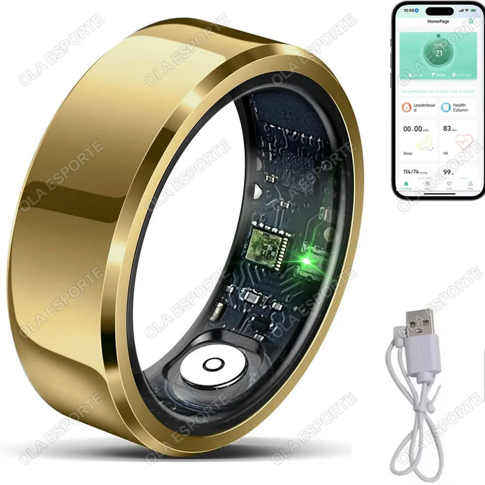 2025 Smart Ring Blood Pressure Heart Rate Sleep Monitoring Smartring IP68 & 5ATM Waterproof Multi-sport Mode Smartring Man Women