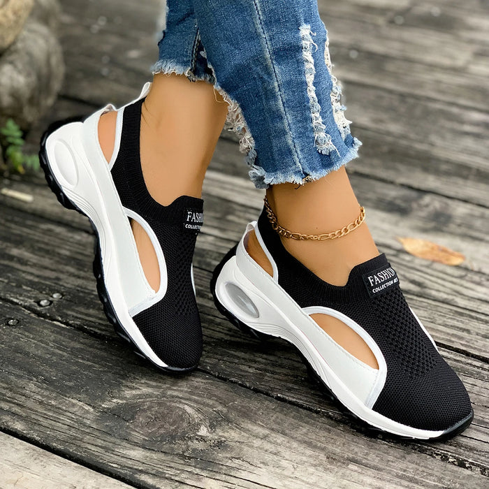 Women's Sport Shoes New Outdoor Wear Soft Bottom Anti-Slip Breathable Hollow out Slip-On Sneakers