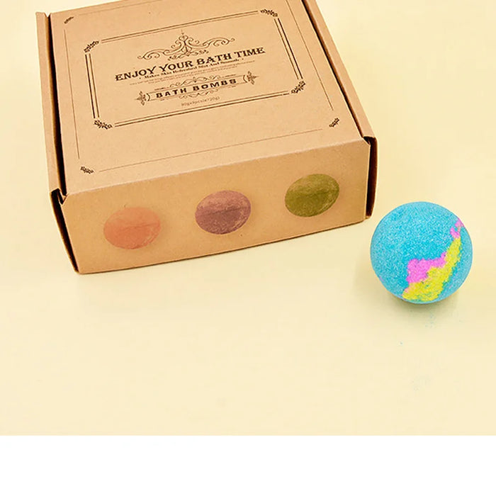 6pcs Bath Ball Bombs Handmade Sea Salt Essential Oil Aromatherapy Type Deep Body Cleaner Natural Bubble Bathroom Tools For Gift