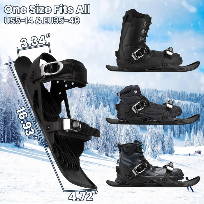 Mini Short Ski Skates for Snow, 2024 Upgraded Skis for Winter Shoes Short Snowskates Snowblades Skiboards
