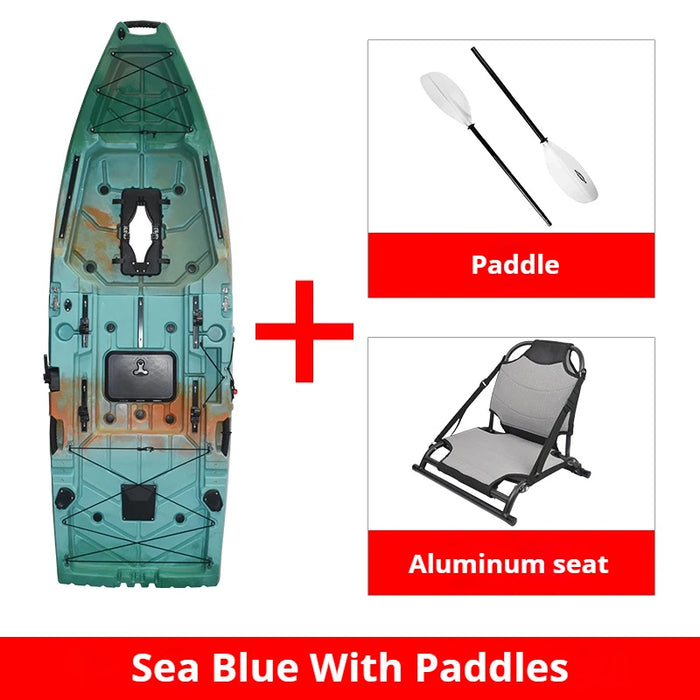 2-Seater Modular Kayak, Electric/Pedal-Driven HDPE Canoe with Aluminum Seats, Portable Fishing Boat for Lake & Ocean Recreation